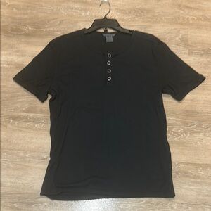 John Varvatos Charcoal Henley T-Shirt